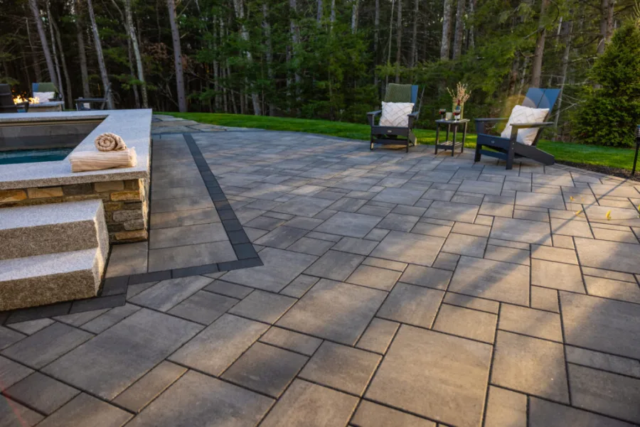 Ideal Andover GrandStone large-format smooth paver patio in Branford, CT
