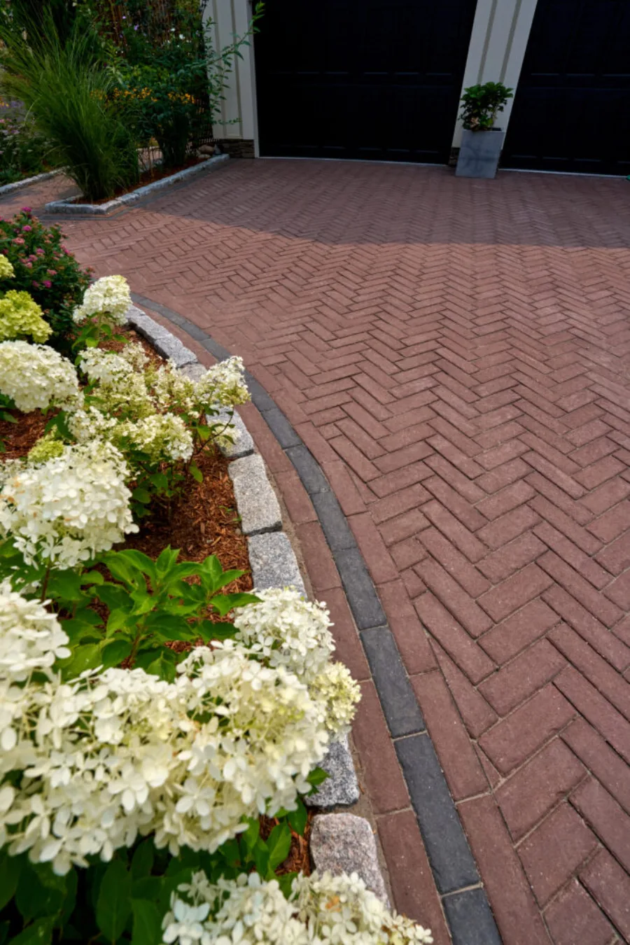 Ideal Newbury Brick paver in a herringbone pattern in Branford, CT