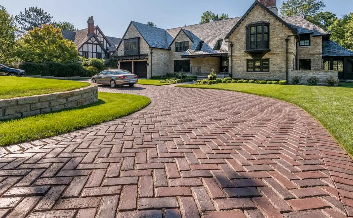 Unilock Town Hall paver driveway